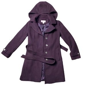 Michael Kors Plum Burgundy Red Pea Coat Women's Medium